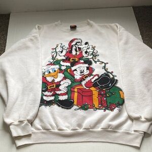 Vintage Disney Unlimited Jerry Leigh Christmas Mickey Pullover Sweater XL
